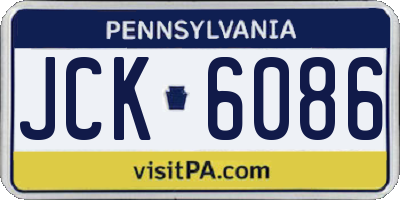 PA license plate JCK6086