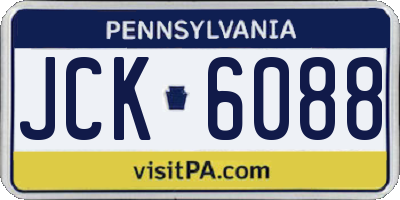 PA license plate JCK6088