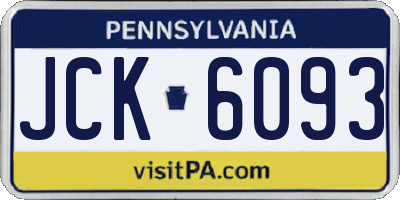 PA license plate JCK6093