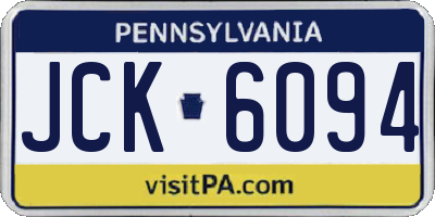 PA license plate JCK6094