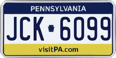 PA license plate JCK6099