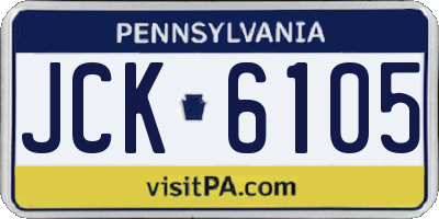 PA license plate JCK6105