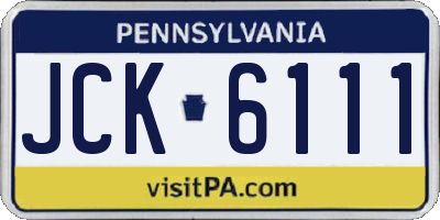 PA license plate JCK6111
