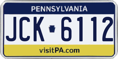PA license plate JCK6112