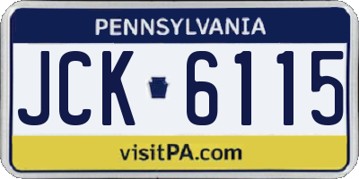 PA license plate JCK6115