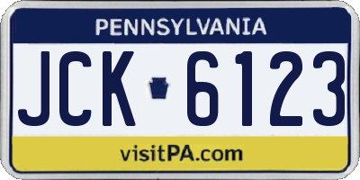 PA license plate JCK6123