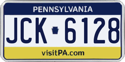 PA license plate JCK6128