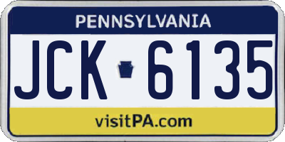 PA license plate JCK6135