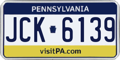 PA license plate JCK6139