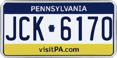 PA license plate JCK6170