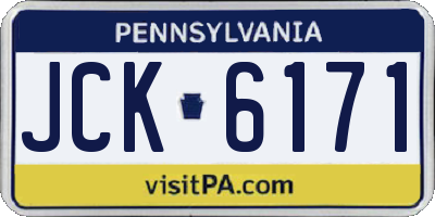 PA license plate JCK6171