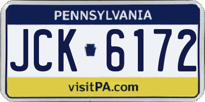 PA license plate JCK6172