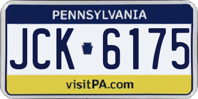 PA license plate JCK6175