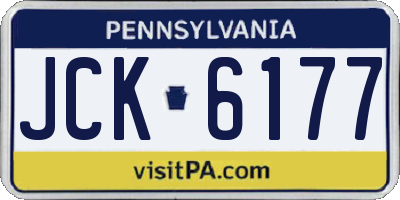 PA license plate JCK6177