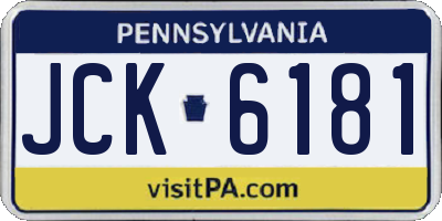 PA license plate JCK6181