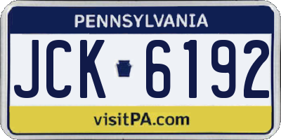 PA license plate JCK6192