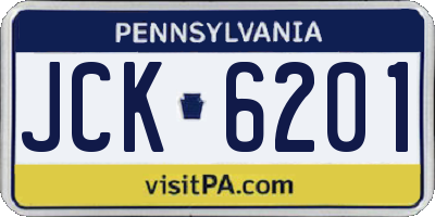 PA license plate JCK6201