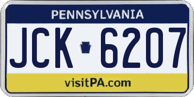 PA license plate JCK6207