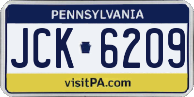 PA license plate JCK6209