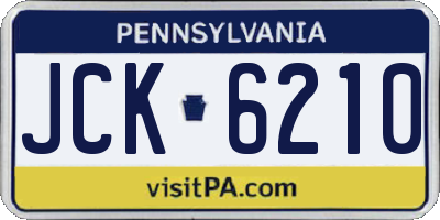 PA license plate JCK6210