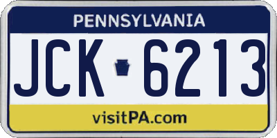 PA license plate JCK6213