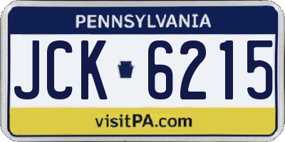 PA license plate JCK6215