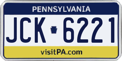 PA license plate JCK6221