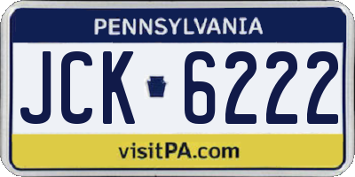 PA license plate JCK6222