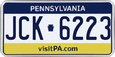 PA license plate JCK6223