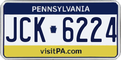 PA license plate JCK6224