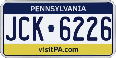 PA license plate JCK6226