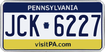 PA license plate JCK6227