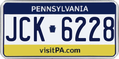 PA license plate JCK6228