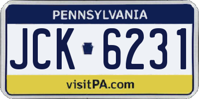 PA license plate JCK6231