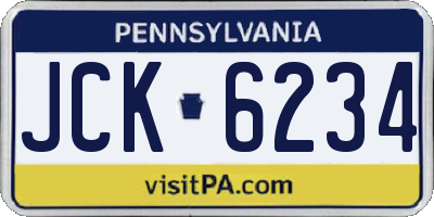 PA license plate JCK6234