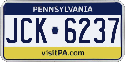 PA license plate JCK6237