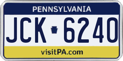 PA license plate JCK6240