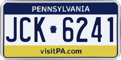 PA license plate JCK6241
