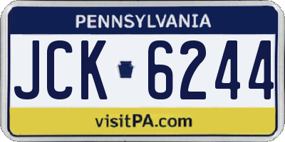 PA license plate JCK6244