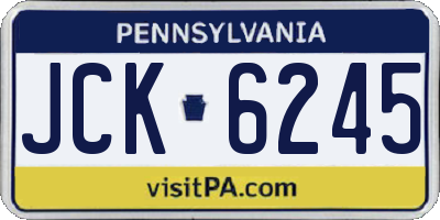 PA license plate JCK6245