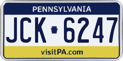 PA license plate JCK6247