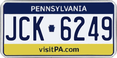 PA license plate JCK6249