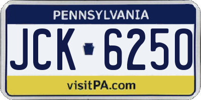 PA license plate JCK6250