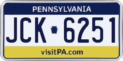 PA license plate JCK6251