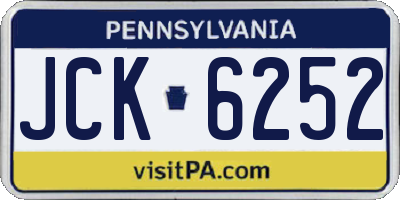 PA license plate JCK6252