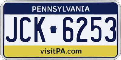 PA license plate JCK6253