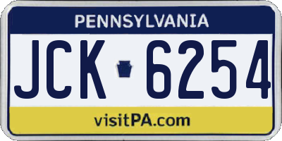 PA license plate JCK6254
