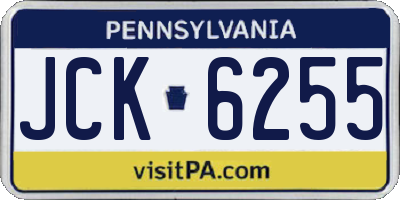 PA license plate JCK6255