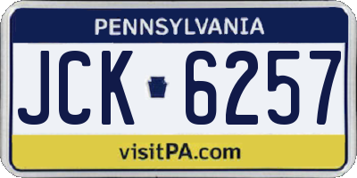 PA license plate JCK6257