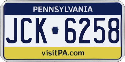 PA license plate JCK6258